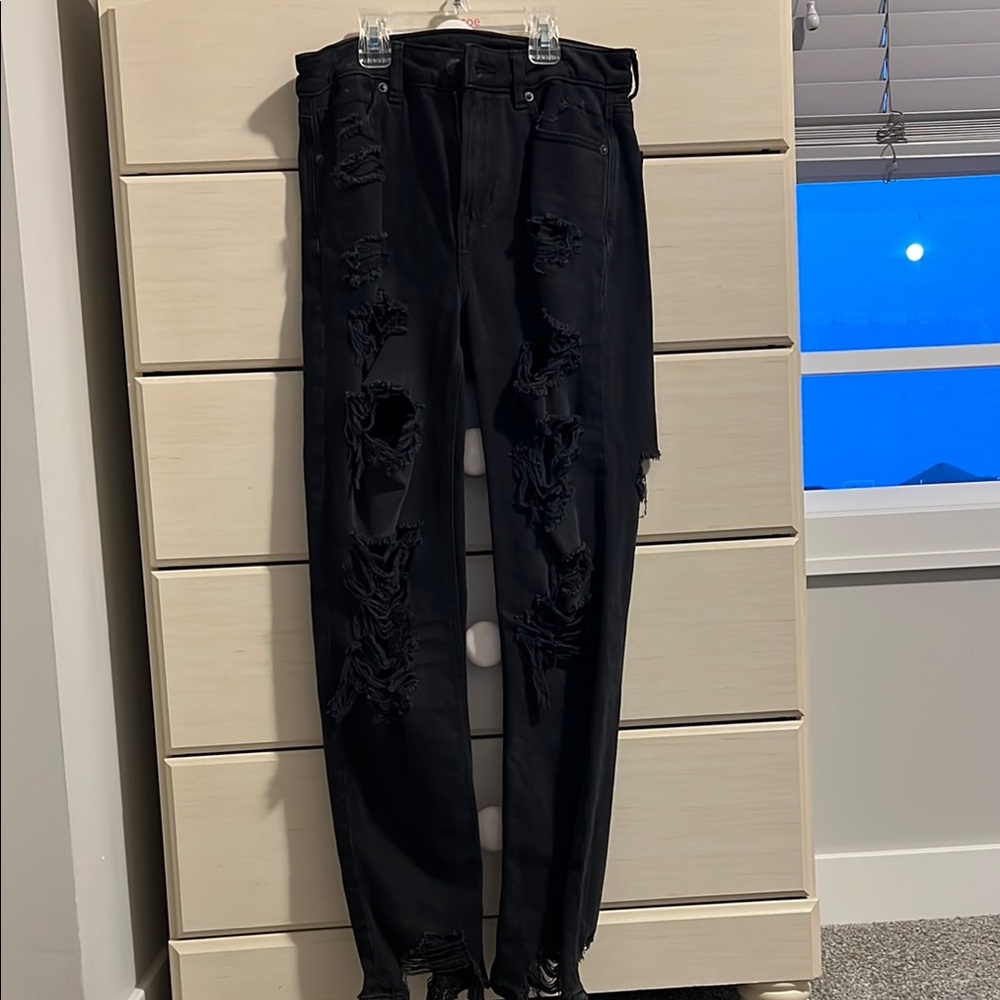 Trendy Black Ripped Jeans